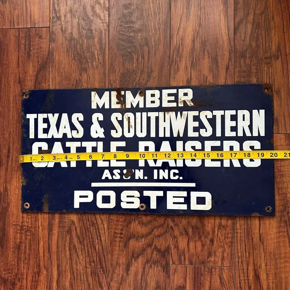 Texas & Southwestern Cattle Raisers Association vintage metal